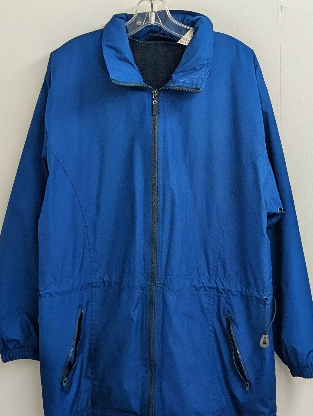 Danskin Blue Zip-Front Nylon Windbreaker Jacket Women's LG MINT CONDITION
